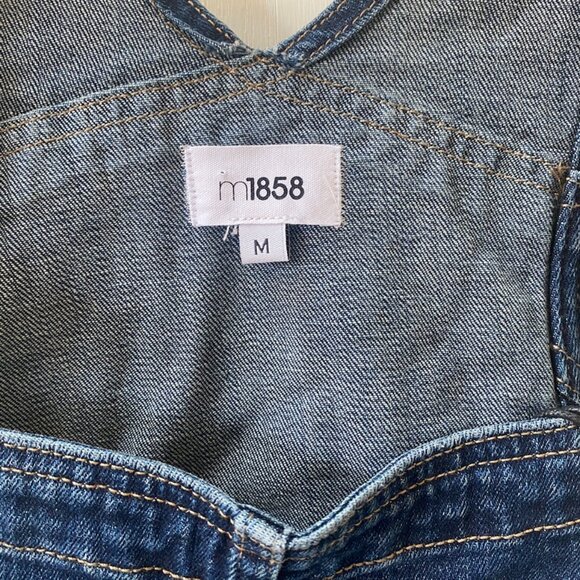 m1858 Women's Overalls Distressed Ripped Denim Dark Blue Size M - Picture 10 of 11